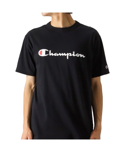 MAC HOUSE(men)(マックハウス（メンズ）)/Champion チャンピオン スクリプトロゴプリントTシャツ C3－P302_22SS/ブラック