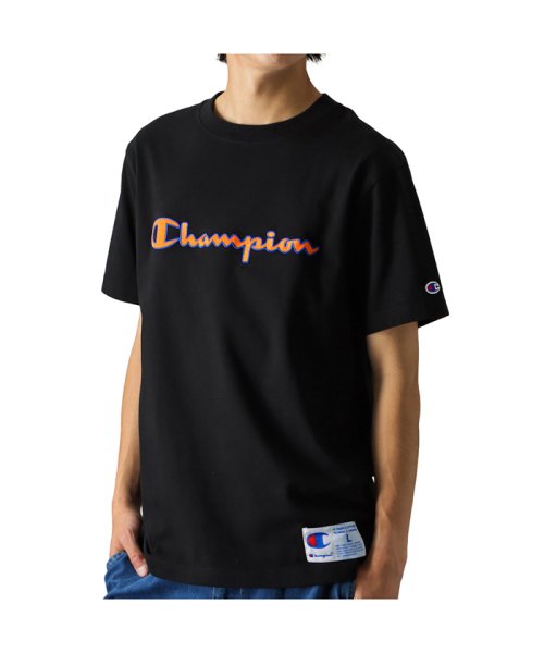 MAC HOUSE(men)(マックハウス（メンズ）)/Champion チャンピオン ロゴ刺繍Tシャツ C3－Q301/ブラック