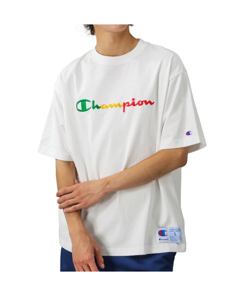 セール】Champion チャンピオン スクリプトロゴ刺繍Tシャツ C3－T323(504784178) マックハウス（メンズ）(MAC  HOUSE(men)) MAGASEEK