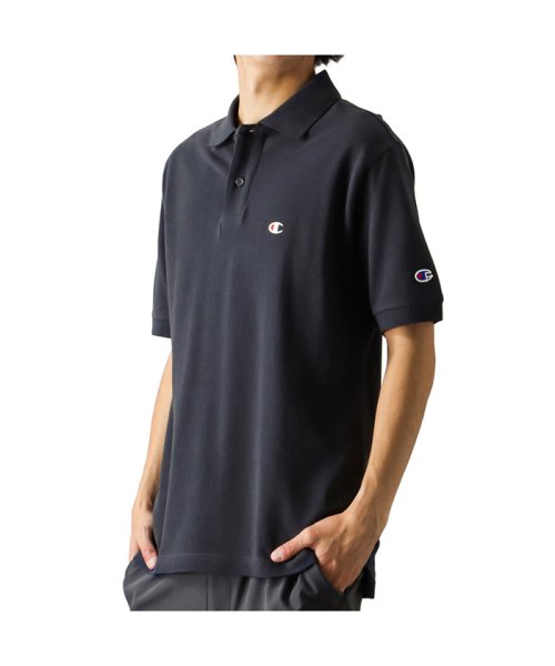 MAC HOUSE(men)(マックハウス（メンズ）)/Champion チャンピオン 無地ワンポイントポロシャツ C3－F356－22SS/ネイビー