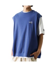 MAC HOUSE(men)(マックハウス（メンズ）)/VISION STREET WEAR ヴィジョンストリートウェア 鹿の子ベストアンサンブルTシャツ 2505040－A/ブルー