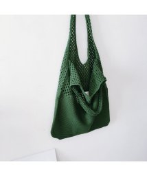 miniministore(ミニミニストア)/トートバッグ ニット編み バッグ鞄かばん/ダークグリーン
