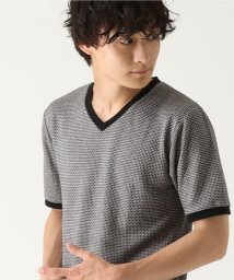 MK homme(エムケーオム)/ジャガード半袖Tシャツ/ブラック