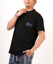 LUXSTYLE/バラ刺繍バックプリントTシャツ/Tシャツ メンズ 半袖 薔薇 ロゴ 刺繍 バックプリント/504794974