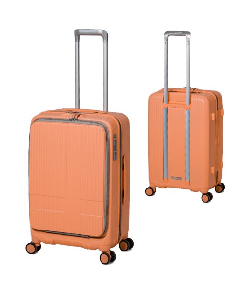 innovator(イノベーター)/2年保証 イノベーター スーツケース 55L Mサイズ 中型 軽量 静音 フロントオープン ストッパー付き キャリーケース INNOVATOR INV155/オレンジ