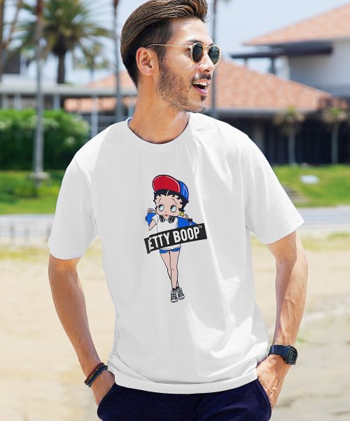 JIGGYS SHOP(ジギーズショップ)/天竺スケーターBETTY半袖Tシャツ / Tシャツ メンズ おしゃれ ティーシャツ 半袖 カットソー トップス クルーネック/ホワイト