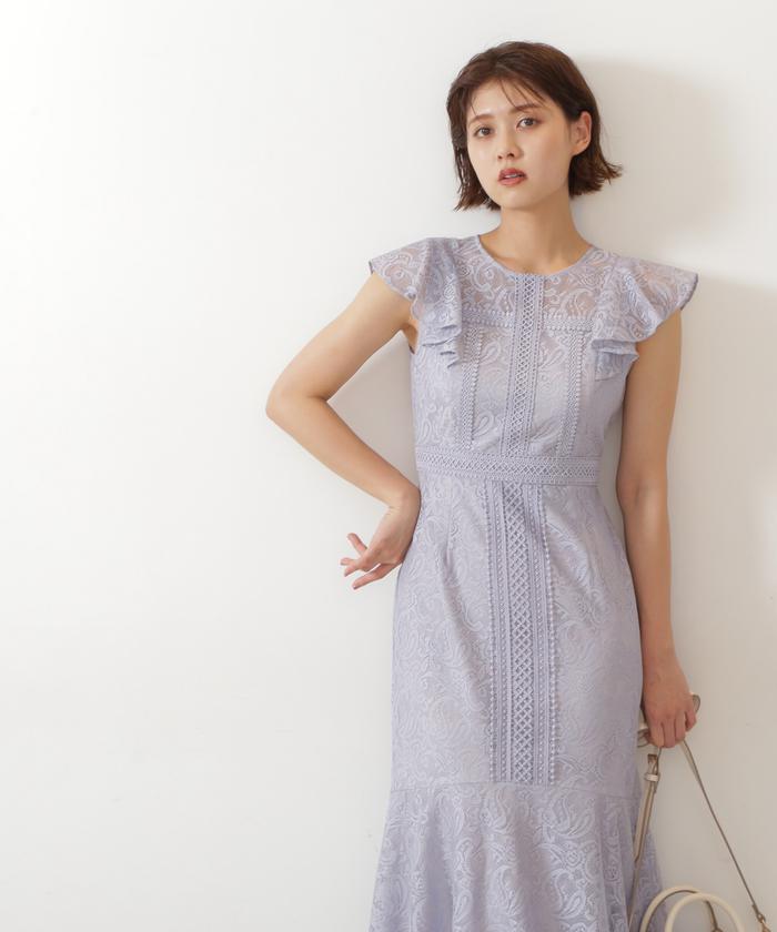 JILL STUART ラッセルレースワンピース ブルー