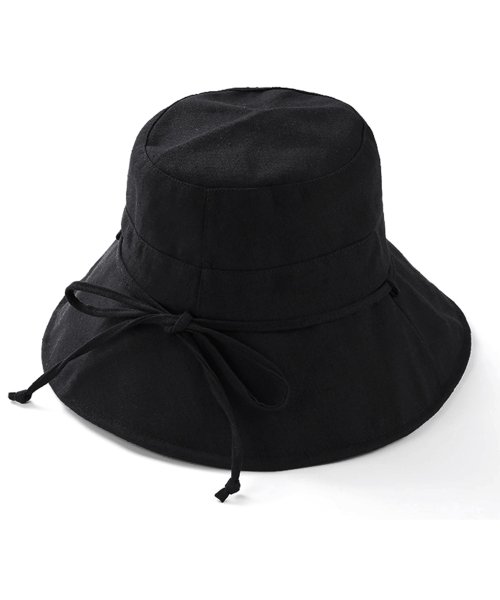 TeddyShop(テディショップ)/サファリハット レディース ひも付き UVカット 帽子/ブラック