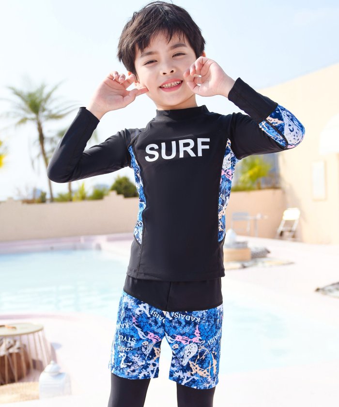 国際ブランド ラッシュガード キッズ 子供 150 水着 UV対策 海 プール