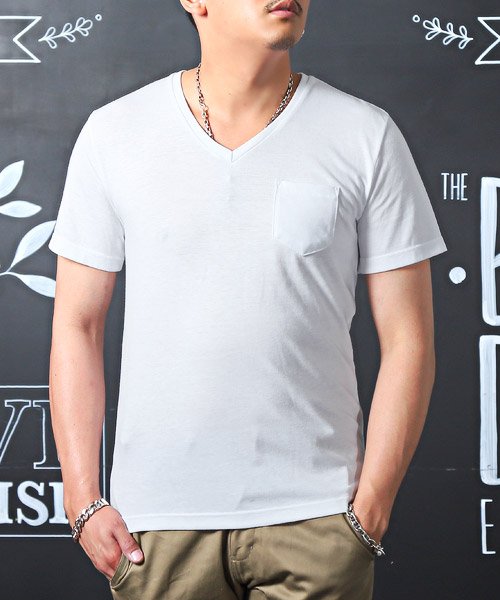 セール 無地ポケット付きvネック半袖tシャツ Tシャツ メンズ 半袖 Vネック レディース ポケット 無地 ポケt ラグスタイル Luxstyle Magaseek