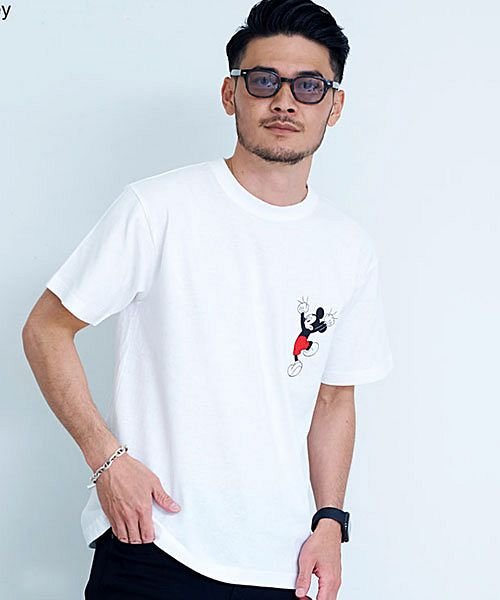 Disney 別注hollywoodプリントミッキーtee Tシャツ メンズ 半袖 ミッキーマウス Disney ディズニー 別注 キャラクター ブランド プリ エスビーセレクト Sb Select Magaseek