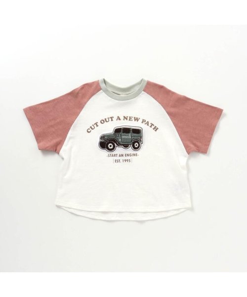 apres les cours(アプレレクール)/車ワッペンTシャツ/レッド