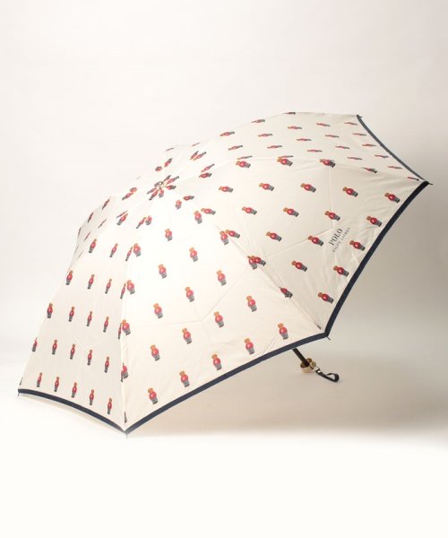 POLO RALPH LAUREN(umbrella)(ポロラルフローレン（傘）)/折りたたみ傘　”POLO BEAR ツイル”/オフホワイト