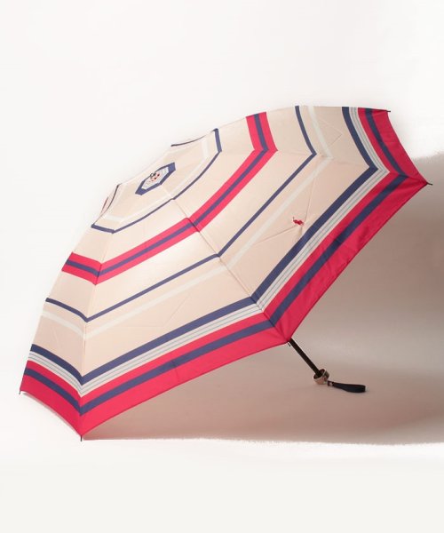 POLO RALPH LAUREN(umbrella)(ポロラルフローレン（傘）)/折りたたみ傘　”マルチボーダー”/レッド