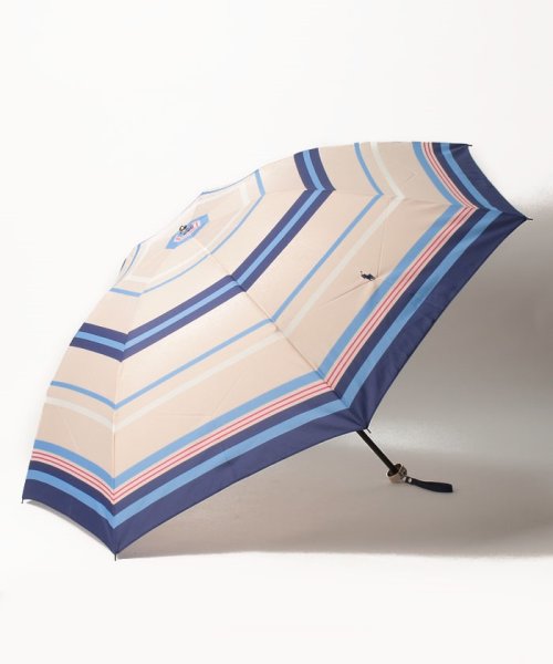 POLO RALPH LAUREN(umbrella)(ポロラルフローレン（傘）)/折りたたみ傘　”マルチボーダー”/ネイビーブルー