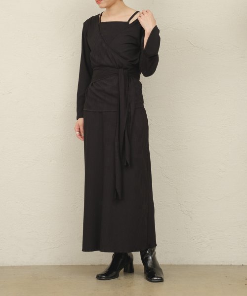 Kastane(カスタネ)/【Kastane】ONEME rerax ensemble dress/ブラック