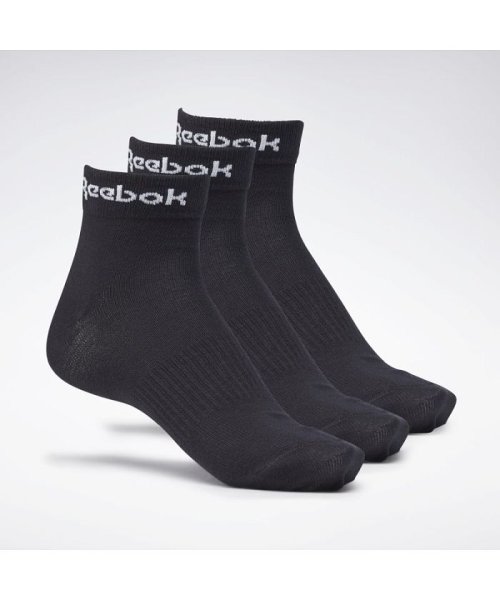 Reebok(Reebok)/アクティブ コア アンクル ソックス 3足組 / Active Core Ankle Socks 3 Pairs/ブラック