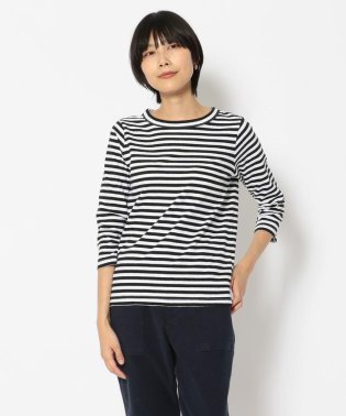 BEAVER/FANEUIL/ファヌル　BOAT NECK BORDER LS TEE/504803034