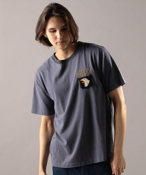 AVIREX(AVIREX)/ハンドクラフト リンガーTシャツ/HAND CRAFT RINGER T－SHIRT/ネイビー