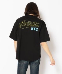 AVIREX(AVIREX)/オーバーサイズ ロゴ刺繍 Tシャツ/LOGO EMB T－SHIRT/ブラック