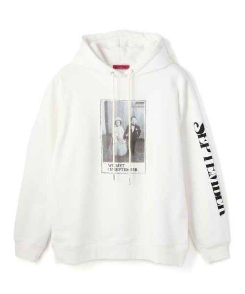 LHP(エルエイチピー)/September/セプテンバー/PHOTO HOODIE/フォトプリントプルオーバーパーカー/ホワイト