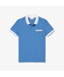 LACOSTE Mens(ラコステ　メンズ)/ストライプリブポロシャツ (半袖)/ブルー