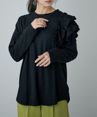 Fashion Letter/Fashion Letter ファッションレター 大人かわいいフリルディティールが華奢見えを演出してくれる。 レディース tシャツ 長袖 カットソー 綿100 /504805254