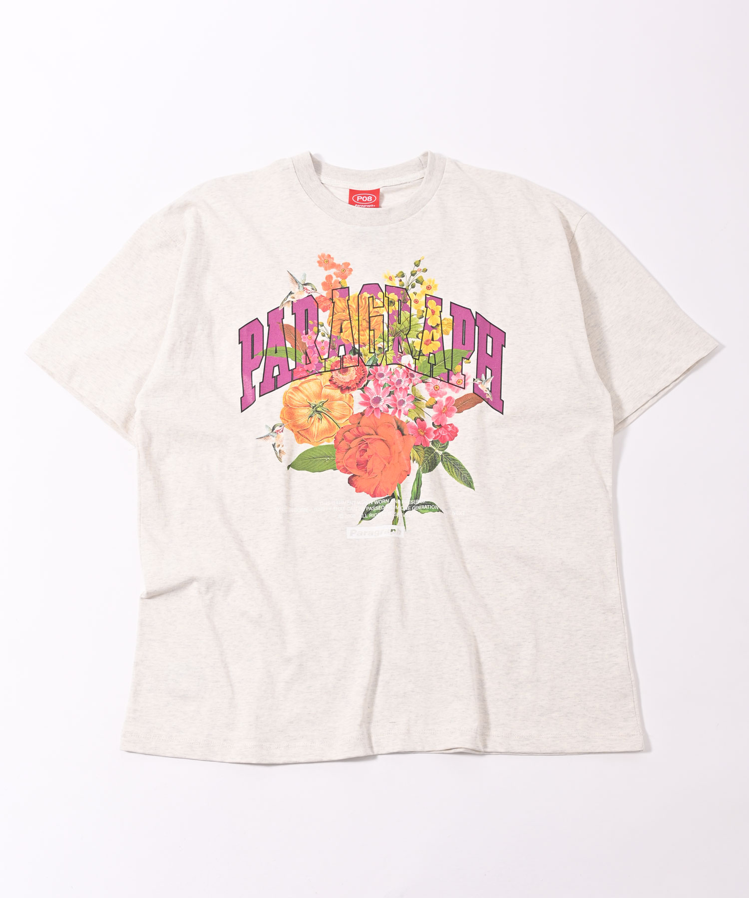 Paragraph(パラグラフ) フラワーデザイン アーチロゴ 半袖Tシャツ