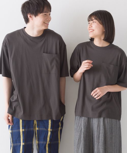 OMNES(オムネス)/【OMNES】ユニセックス 汗じみ防止UV ポケット付き半袖ビッグTシャツ/ブラック