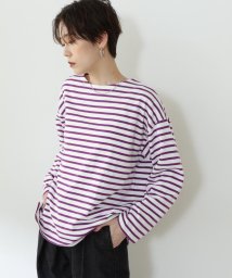 N Natural Beauty Basic(エヌナチュラルビューティベーシック)/バスクボーダーロンTシャツ/パープル1