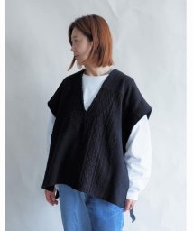 MANASTASH(マナスタッシュ)/MANASTASH/マナスタッシュ　W's PATCHWORK VEST　パッチワークベスト/ブラック