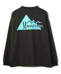 MANASTASH(マナスタッシュ)/MANASTASH/マナスタッシュ/DryDeo L/S ｔ－Shirts GEOM/ロゴプリントロングスリーブTシャツ/ブラック1