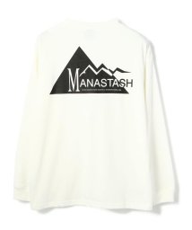 MANASTASH(マナスタッシュ)/MANASTASH/マナスタッシュ/DryDeo L/S ｔ－Shirts GEOM/ロゴプリントロングスリーブTシャツ/ホワイト