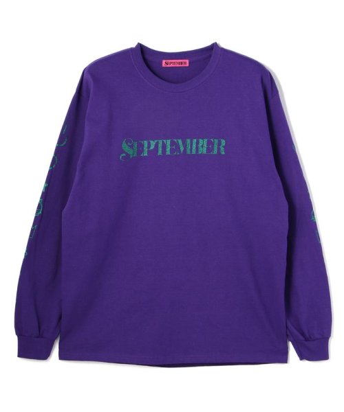 BEAVER(ビーバー)/SEPTEMBER/セプテンバー/SEPTEMBER LONG TEE/ロゴロングスリーブTシャツ/パープル