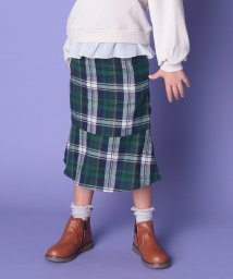 ikka kids(イッカ　キッズ)/【キッズ】チェック柄マーメードスカート（120〜160cm）/グリーン