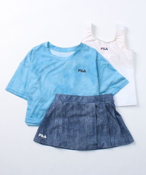FILA（kids）(フィラ（キッズ）)/【スイム】半袖Tシャツ付 タンキニ3点セット ガールズ/ブルー