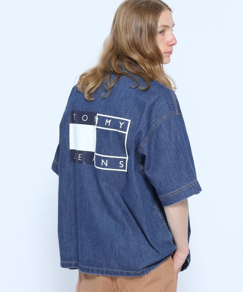 TOMMY JEANS(トミージーンズ)/TJU DENIM WORKER SS OVERSHIRT/ブルー