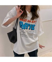 miniministore(ミニミニストア)/ロゴTシャツ レディース半袖ゆるtシャツ/ホワイト