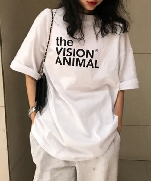 Tシャツ 無地 黒 白 レディース おしゃれ トップス 半袖 カジュアル 春夏 ロゴ ワンポイント スポーツ 大きいサイズ(504812759) テディショップ(TeddyShop) MAGASEEK Tシャツ レディース 半袖 ロゴ 綿 大きいサイズ クルーネック ゆったり トップス カットソー白 おしゃれ 体型カバー 夏 コットン カジュアル シンプル