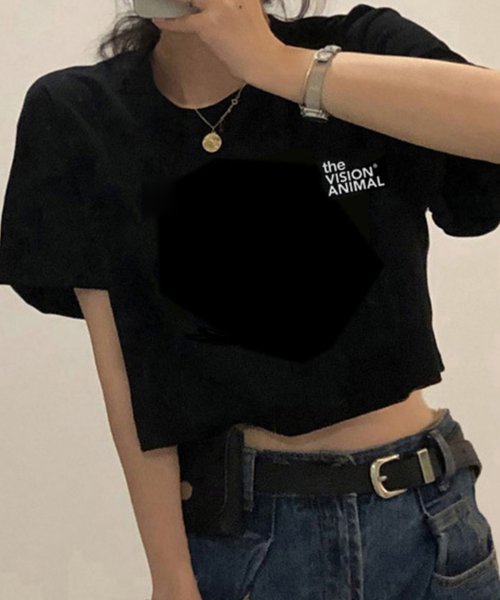 Tシャツ 無地 黒 白 レディース おしゃれ トップス 半袖 カジュアル 春夏 ロゴ ワンポイント スポーツ 大きいサイズ(504812759) | テディショップ(TeddyShop) - MAGASEEK