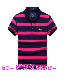 MOWMOW FASHION/ポロシャツ メンズ 半袖 ゴルフウェア POLO ボーダー 鹿の子 綿 夏物 春物 涼しい スポーツ イケおじ 襟付き 父の日 プレゼント/504813301