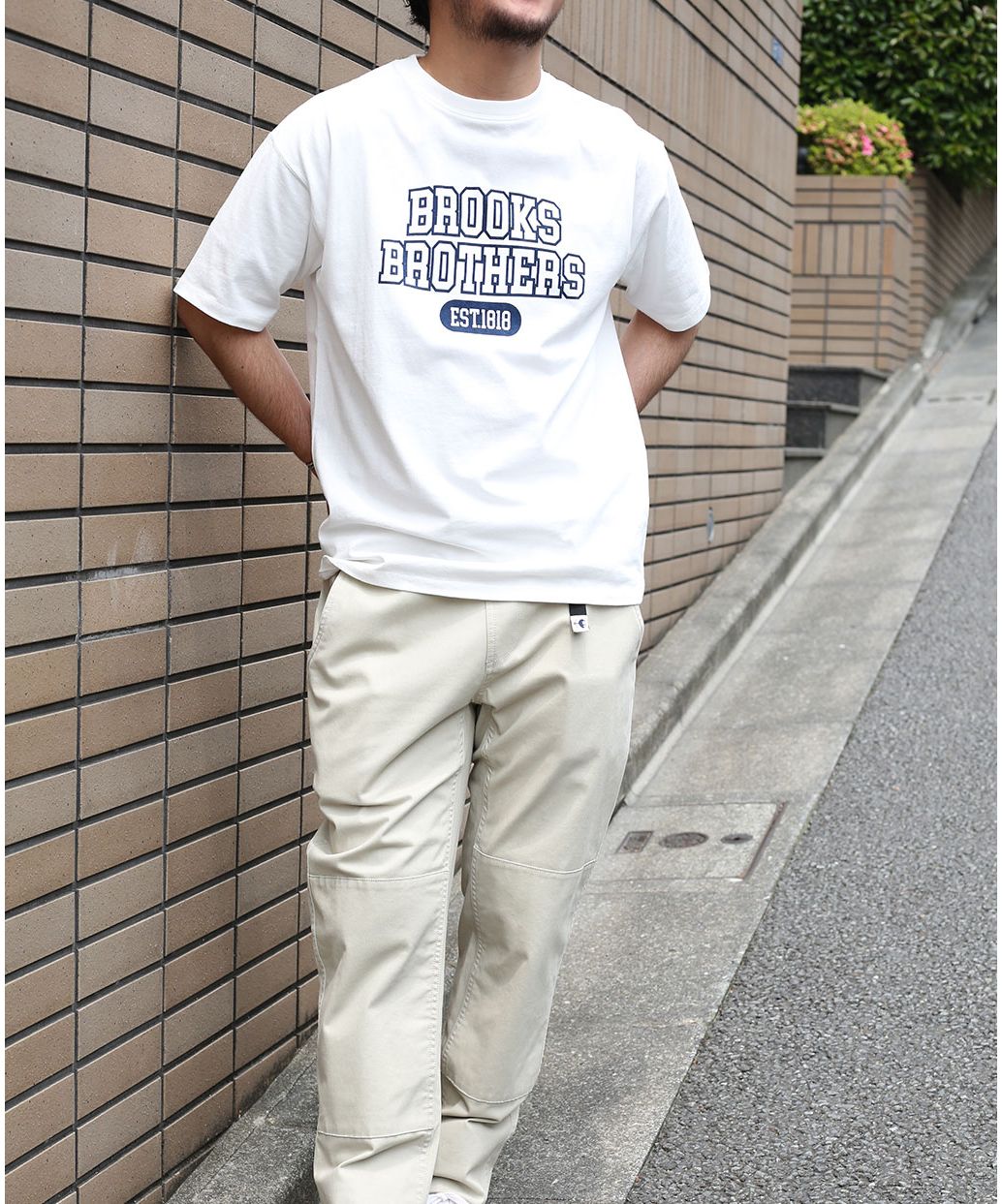 WEB限定】コットン Brooks Brothers ロゴプリント Tシャツ(504792928