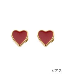 cream dot(クリームドット)/大人マットカラーのミニミニハートピアス/イヤリング/レッド系1