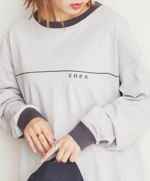 ラインプリントcoen コーエン ミニロゴリンガーtシャツ コーエン Coen Magaseek