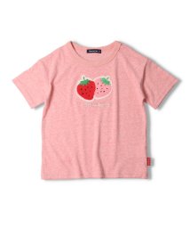 moujonjon(ムージョンジョン)/【子供服】 moujonjon (ムージョンジョン) フルーツサガラ刺繍半袖Ｔシャツ 80cm～130cm M36841/ピンク