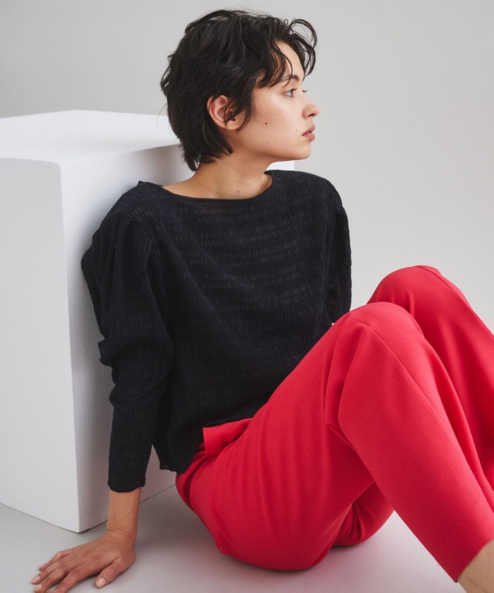 GRACECONTINENTAL シャーリングシアートップ ブラック 36 GRACECONTINENTAL シャーリングシアートップ ブラック 36