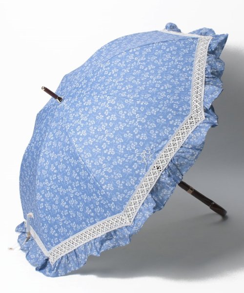POLO RALPH LAUREN(umbrella)(ポロラルフローレン（傘）)/晴雨兼用日傘 ”フローラル フリル”/サックスブルー