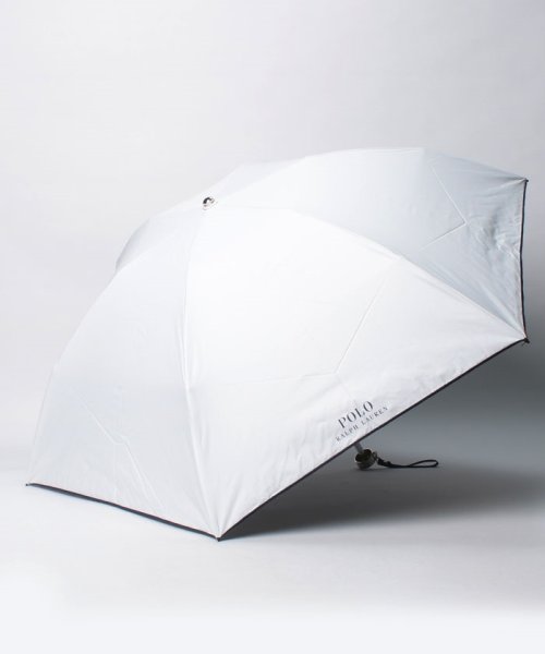 POLO RALPH LAUREN(umbrella)(ポロラルフローレン（傘）)/晴雨兼用折りたたみ日傘 ”マルチポロポニー オーバーロック”/ホワイト