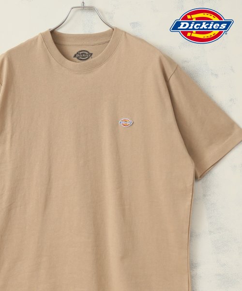 ALWAYS GOOD TIME NEW BASIC STORE(オールウェイグッドタイムニューベーシックストア)/【DICKIES/ディッキーズ】ワンポイントロゴ ミニワッペン クルーネックTシャツ/ベージュ