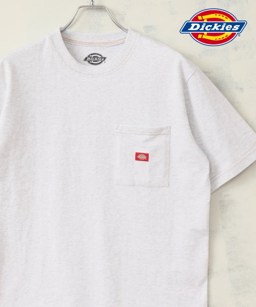 Dickies(Dickies)/【DICKIES/ディッキーズ】ワンポイントロゴ ミニワッペンポケット付き クルーネックTシャツ/オートミール